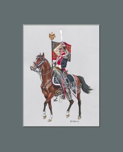 Art print 35 x 28 cm (14 x 11 in): 18. Lieutenant standard-bearer, 1st Chevau-léger Regiment of the Imperial Guard